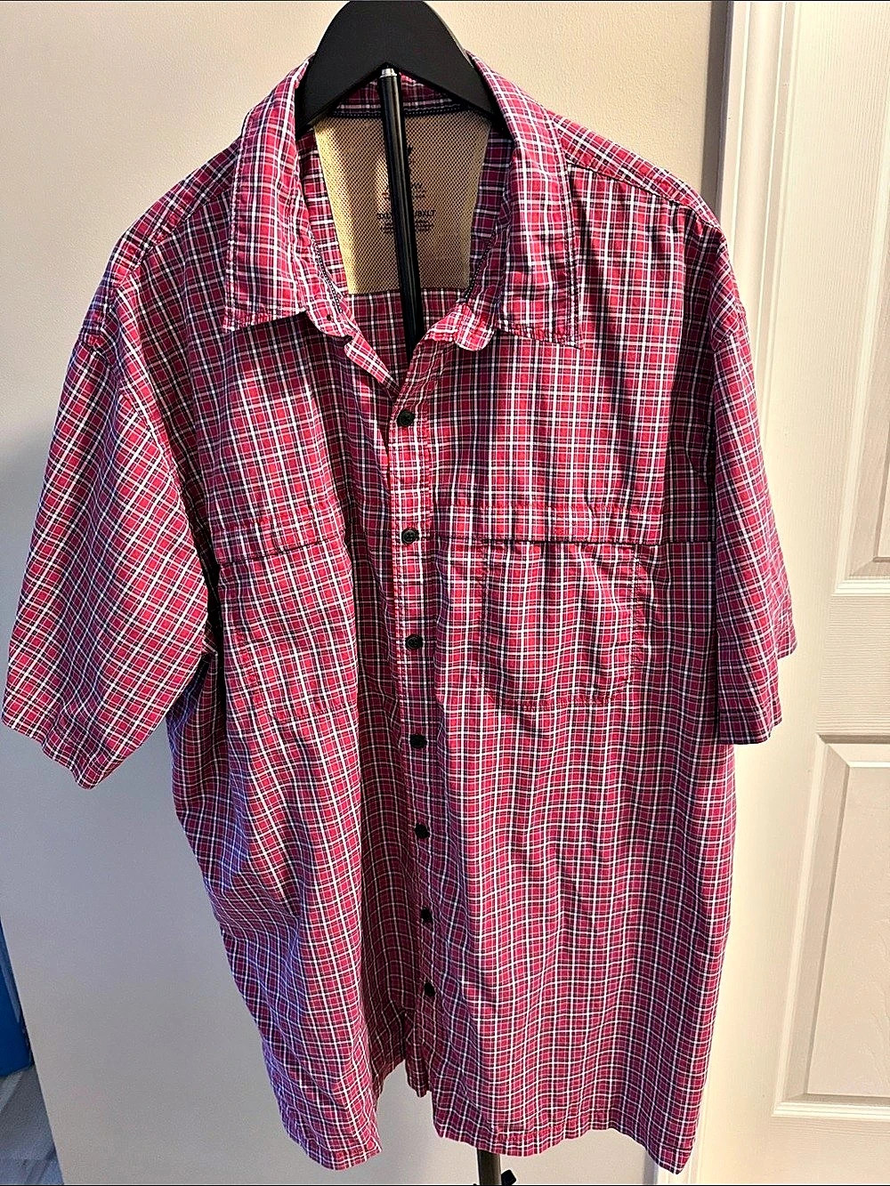 Arrow Men's Plaid Short Sleeve Shirt in Red & White